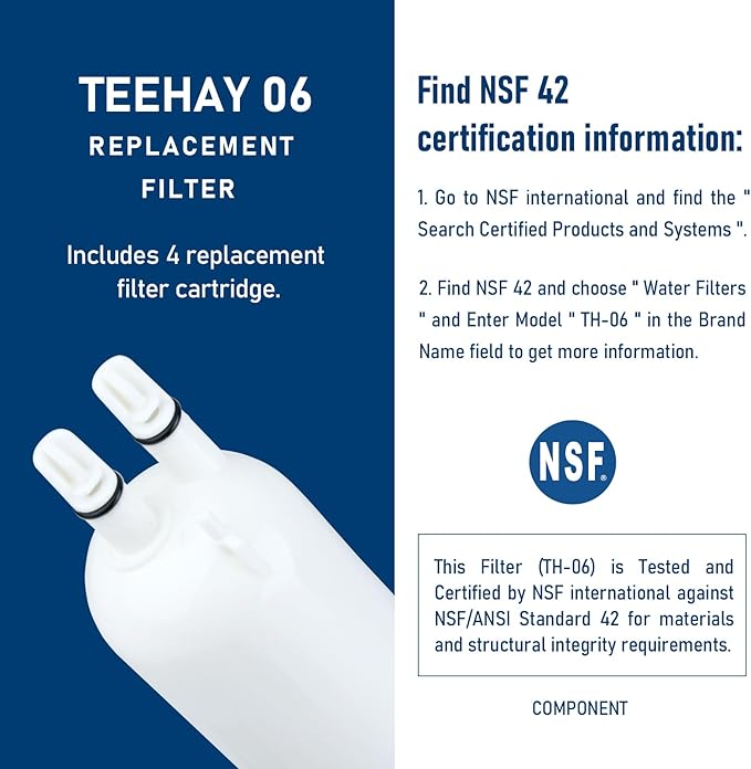 TEEHAY KAD3RXD1 Water Filter 3 Replacement, Compatible with KitchenAid T1RFWB2, KAD3RXD1, KBSD708MPS, KBSD708MSS, KBSD708MBS, KBSD702MPS, KBSD702MSS, KBSD706MPS, 2 Pack