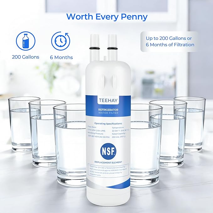 TEEHAY 9081 Water Filter Replacement, Compatible with Whirlpool P5WB2L, P4RFWB, Kenmore P4RFKB2, Kenmore 9930, 46-9930, 9081, 46-9081, 9930P, 469930, 04609930000 (4 Pack)