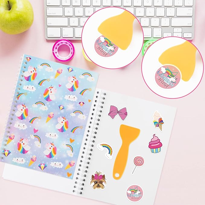 2Pcs Magic Horse Stickers Book Collecting Album with a Plastic Spatula Reusable Stickers Organizer Storage Book Sticker Collection Accessories Activity Blank Sticker Album for Collecting Label
