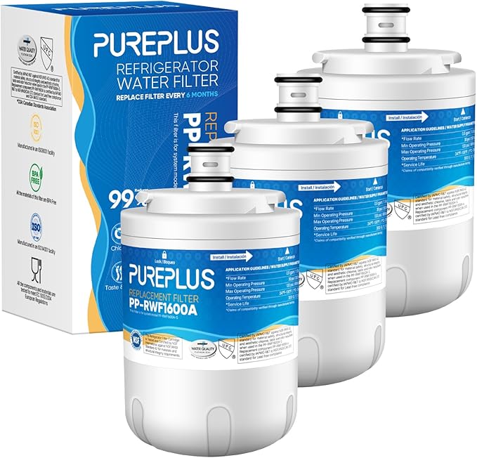 PUREPLUS UKF7003 Replacement for Maytag UKF7002AXX, UKF7003AXX, Everydrop Filter 7, EDR7D1, UKF7002, 7003AXXP, UKF7001AXX, UKF6001AXX, UKF5001AXX, UKF7003T, HDX FMM-1 Refrigerator Water Filter, 3PACK
