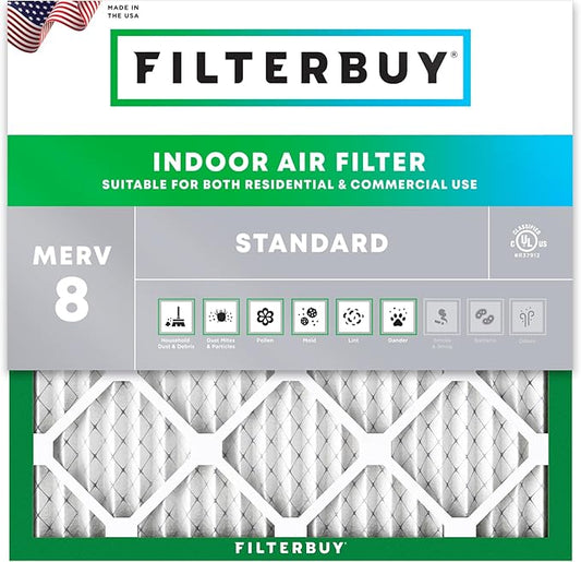 Filterbuy 30x30x1 Air Filter MERV 8 Essential Dust & Allergy Defense (1-Pack), Electrostatic Pleated HVAC AC Furnace Filters Replacement (Actual Size: 29.50 x 29.50 x 0.75)
