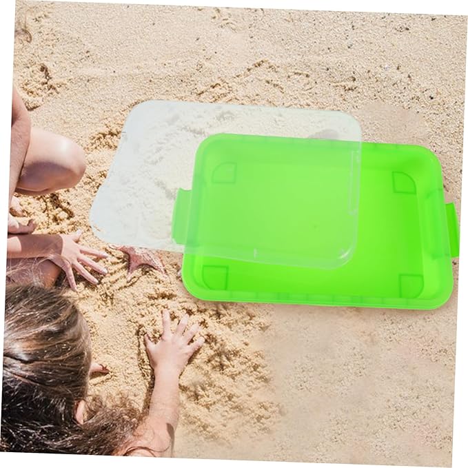 Yardwe Space Themed Portable Storage Container for Arts Crafts and Sand Light Green for Creative Play and Exploration