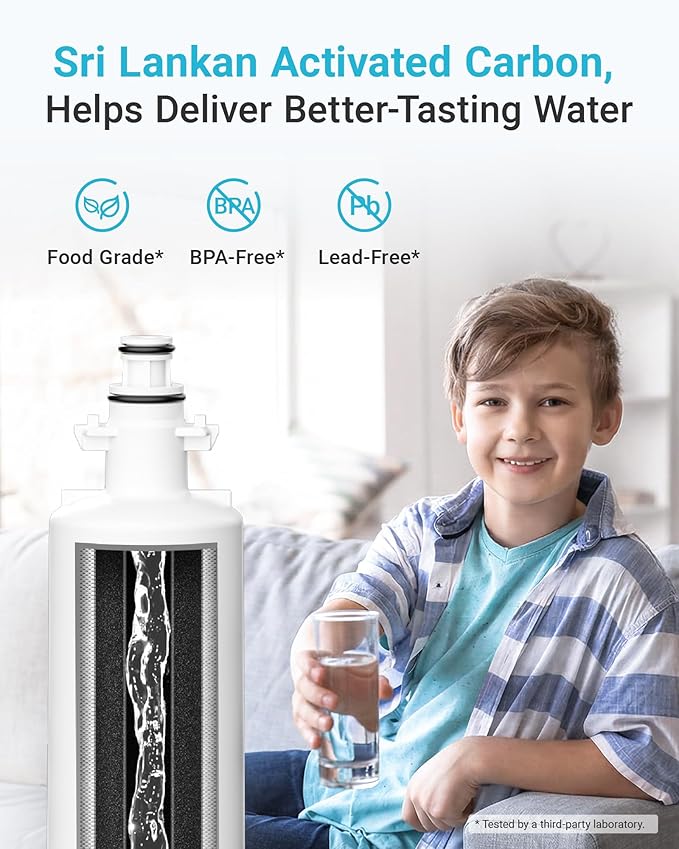 AQUA CREST 469690 ADQ36006101 Refrigerator Water Filter, Replacement for LG® LT700P®, Kenmore® 9690, 46-9690, ADQ36006102, LFXS30766S, HDX FML-3, RFC1200A, PL-500, 2 Pack