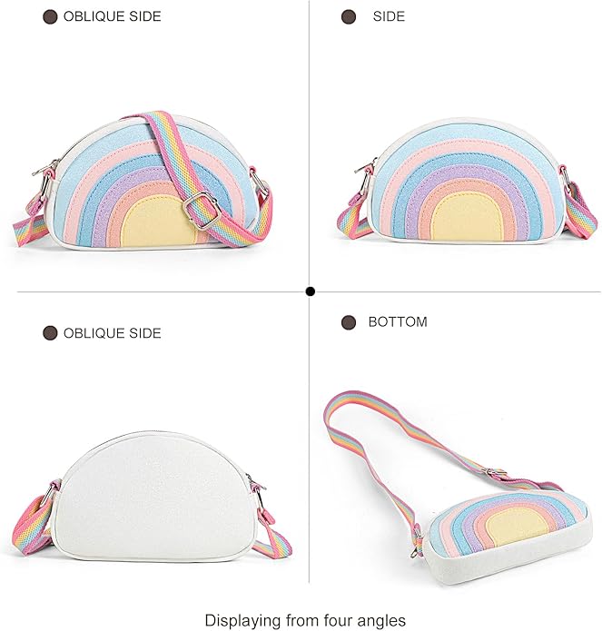 Toddler Purse Easter Basket Stuffers Gifts for Kids: 2 3 4 5 6 7 8 Year Old Girl Birthday Gift, Rainbow Crossbody Bag