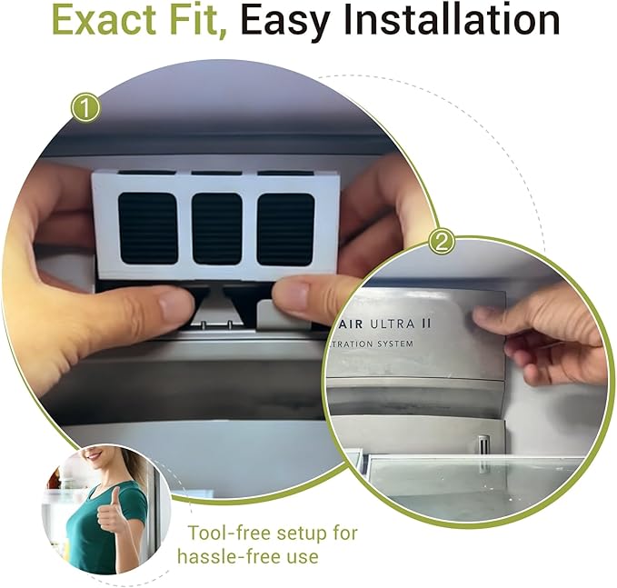 3 PACK Upgrade Refrigerator Air Filter Replacement for Paultra2 Compatible with Frigi-daire Pureair Ultra 2, Pure Air Ultra 2, Pureair Ultra ii and Elec-trolux 242047805, 5303918847, EAP12364179