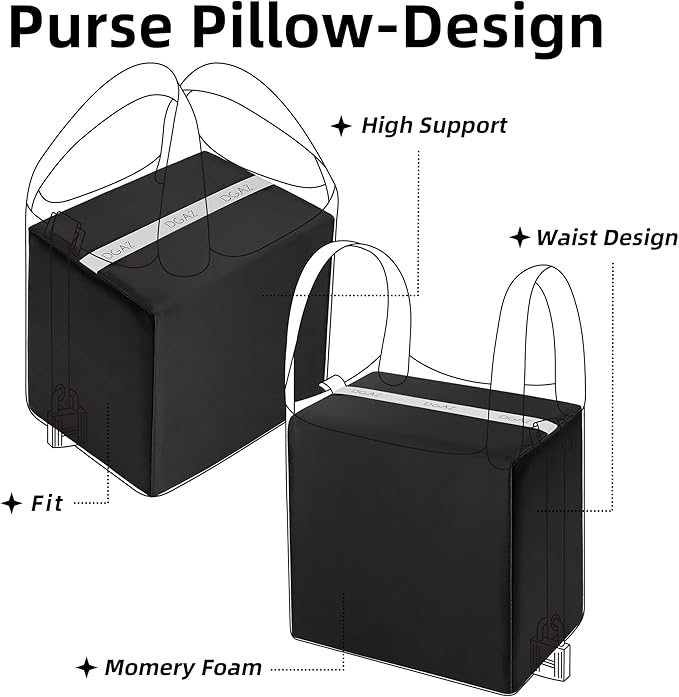 DGAZ Purse Pillow Shaper Insert For picotin Bags,Luxury Handbag Tote Shapers, Memory Foam(Black,PC31)