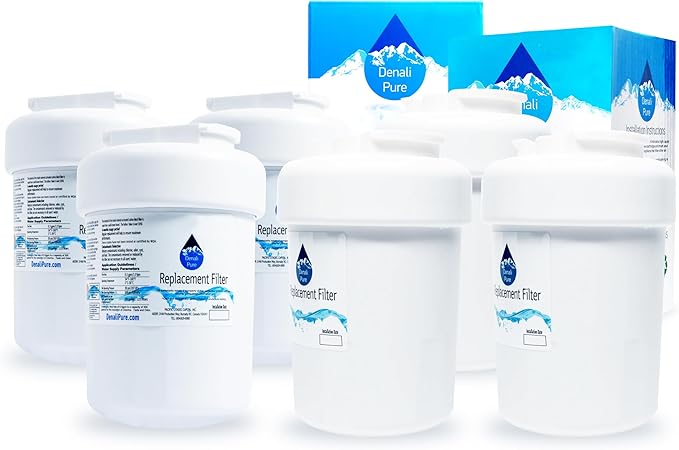 Denali Pure 6-Pack Replacement for General Electric GSHS5KGXCCSS Refrigerator Water Filter - Compatible with GE MWF, MWFP Fridge Water Filter Cartridge