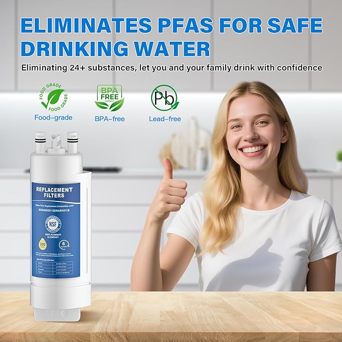 EDRARXD1 Water Filter Replacement, Compatible with Whirlpool EDRARXD1, Everydrop Filter A, EDRARXD1B, WRMF3636RZ, WRMF3636RW, WRMF3636RB, 3 Pack