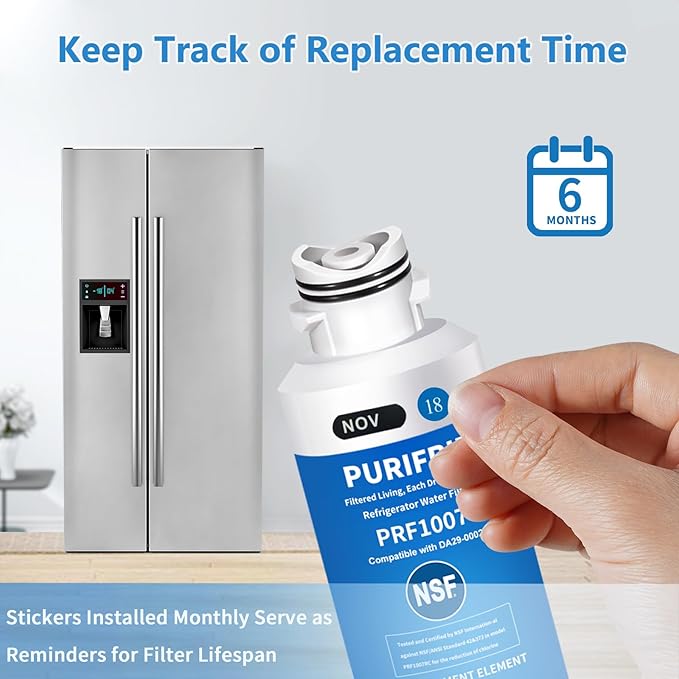 3 Pack DA29-00020B Refrigerator Water Filter, Compatible with Samsung® HAF-CIN/EXP, DA29-00020A/B, DA29-00020B-1, RWF0700A, 469101,RF263BEAESR, RF28HMEDBSR, RS25J500DSR, 6 Month / 300 Gallon