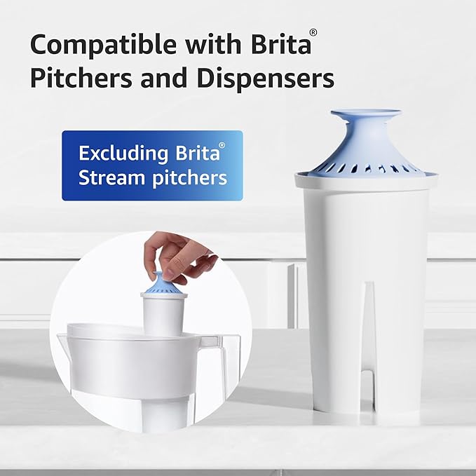 Overbest 7006-AL Alkaline Water Filter, Replacement for Brita® Filter, Brita® Pitchers and Dispensers, Classic 35557, OB03, Mavea® 107007, and Amazon Basics® 10-Cup Pitcher, 3 Pack