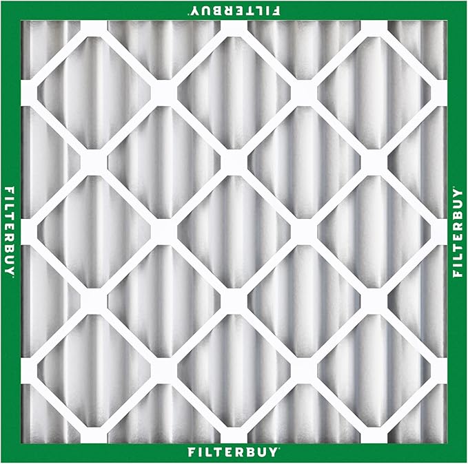 Filterbuy 14x14x2 Air Filter MERV 8 Essential Dust & Allergy Defense (12-Pack), Electrostatic Pleated HVAC AC Furnace Filters Replacement (Actual Size: 13.50 x 13.50 x 1.75)