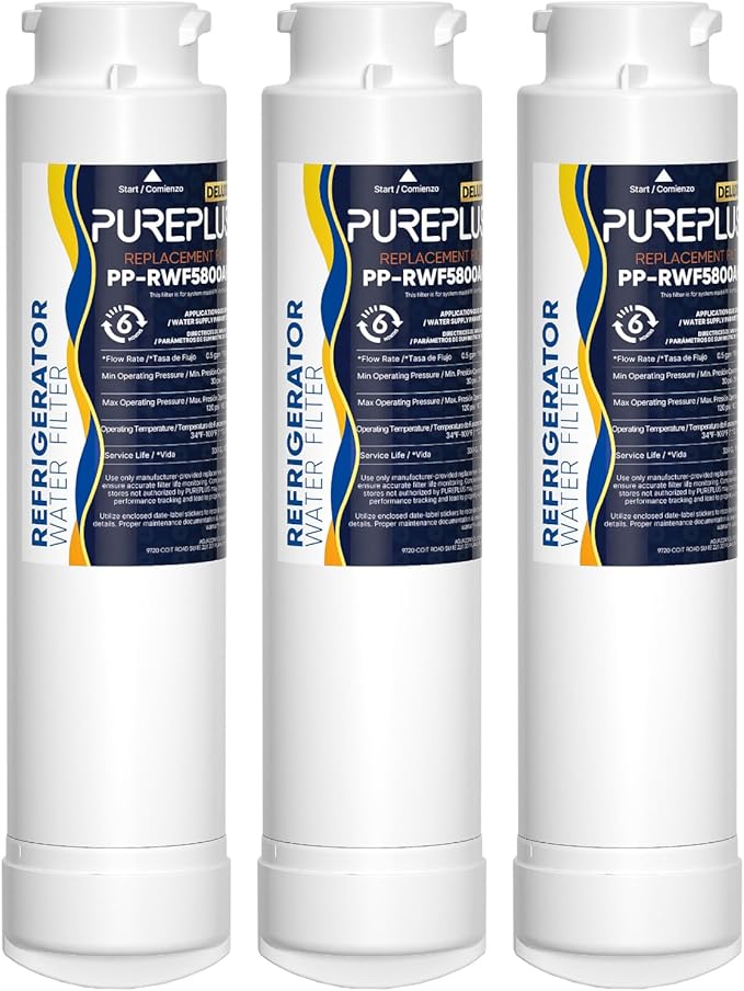 PUREPLUS Refrigerator Water Filter, Compatible with Frigidaire EPTWFU01, EWF02, Pure Source Ultra II, 3Pack