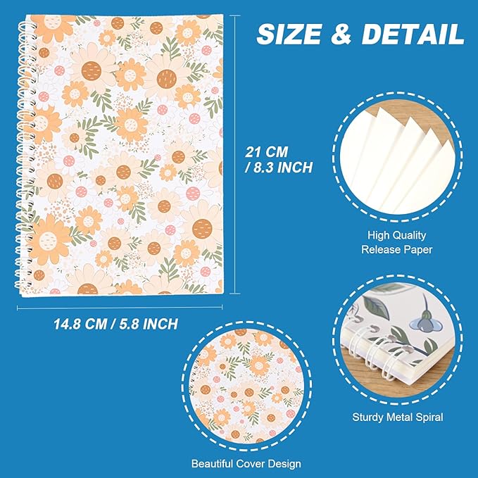 2 Pcs Reusable Sticker Book Collecting Album Blank Sticker Storage Organizer Book A5 Size with 64 Sheets Release Paper for Collecting Stickers, Labels