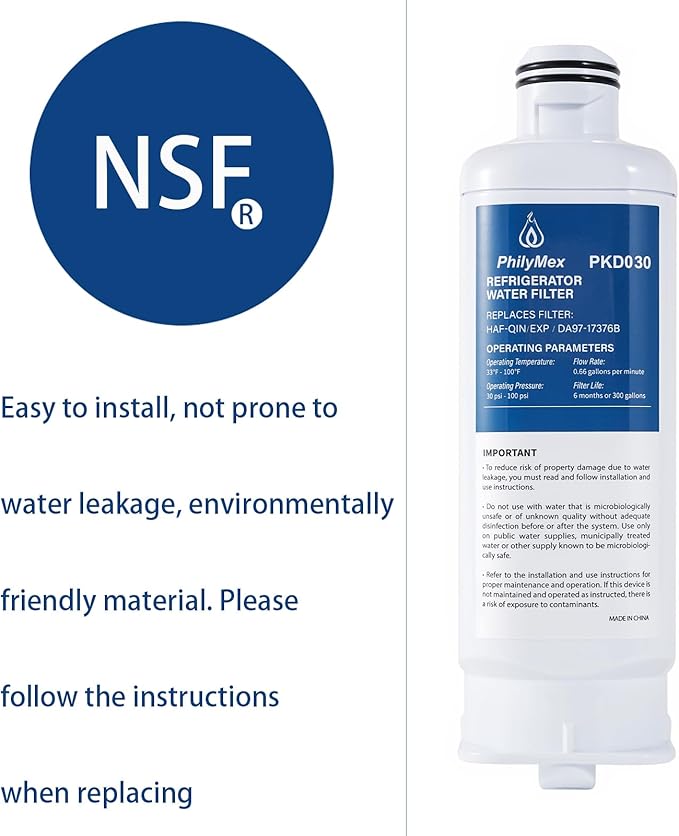 Water filter for sam-sung RF28T5001SR(/AA),RS27T5200SR(/AA),RF27T5201SR(/AA),RF24R7201SR(/AA),RF28R7351SG(/AA),RF28R7201SR(/AA),RF28T5021SR(/AA),Replacement 3PK