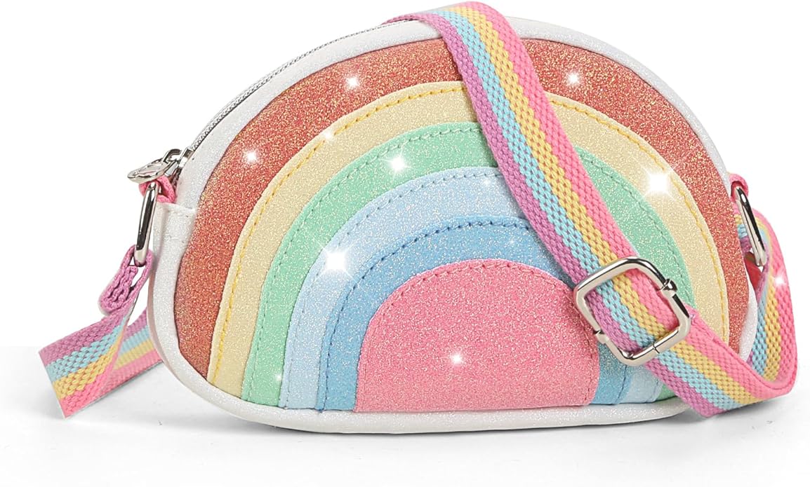 Toddler Purse Easter Basket Stuffers Gifts for Kids: 2 3 4 5 6 7 8 Year Old Girl Birthday Gift, Rainbow Crossbody Bag