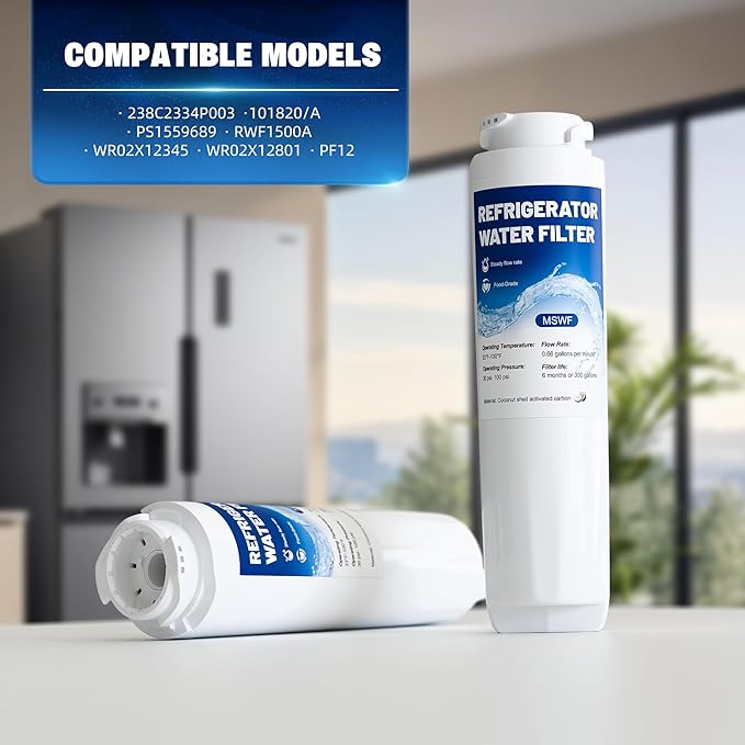 MSWF Water Filter Replacement Compatible with GE MSWF 101820A,101821B, RWF1500A,MSWFDS,Pack of 3,By YPMQY