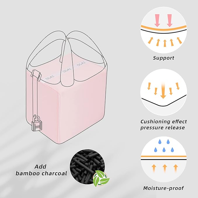 DGAZ Purse Pillow Shaper Insert,Luxury Handbag Tote Shapers, Memory Foam- Fits picotin18/22Bags (Pink,PC22)