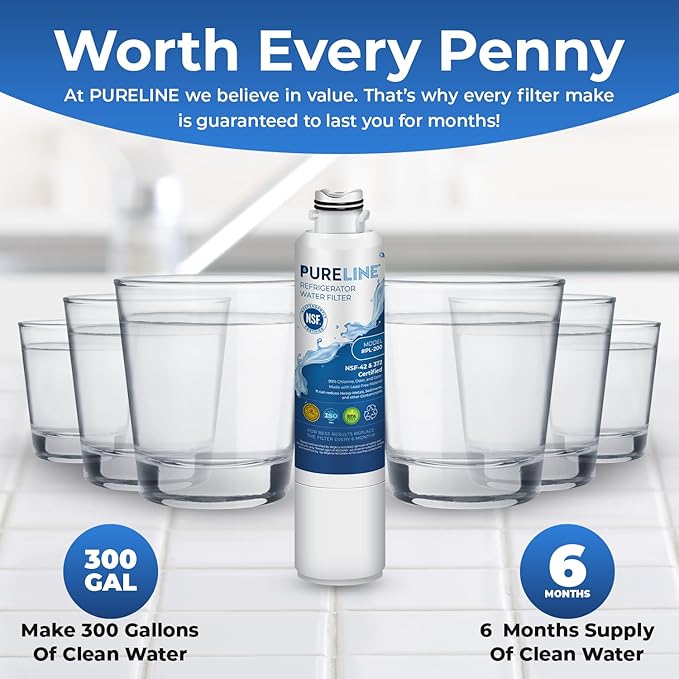 Pureline DA29-00020B Water Filter Replacement for Samsung® DA29-00020A/B, HAF-CIN/EXP, HAF-CIN, Kenmore 46-9101, 469101, 9101 Refrigerator Water Filter (3 Pack)