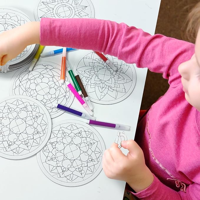 Cinrobiye 24 Pcs Happy Diwali Craft Kits Diwali Party Favors Ramadan Puzzle Mandala Coloring Craft Festival of Lights Deepavali Paint Craft for Indian Temple Sunday Classroom Activity Supplies