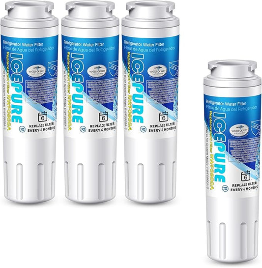ICEPURE UKF8001 Compatible with Whirlpool EDR4RXD1, 4396395, Maytag UKF8001, UKF8001AXX, EveryDrop Refrigerator Water Filter 4, RFC0900A, UKF8001AXX-200, UKF8001P, 469006, PUR, Puriclean II, Pack of 4
