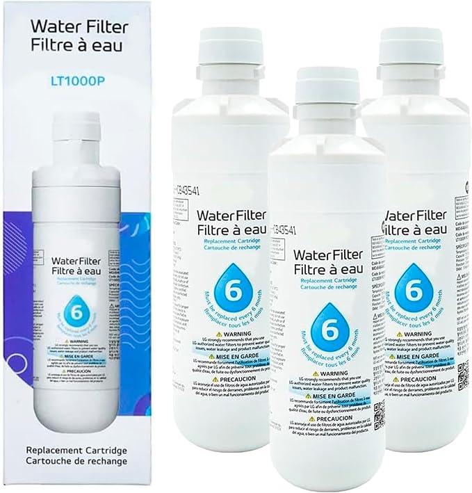 US-based supplier - 3-Pack LT1000P Replacement Water Filter Compatible with ADQ74793510, LT1000P, ADQ74793501, ADQ75795105, AGF80300704, 6 Month / 200 Gallon- NSF-certified