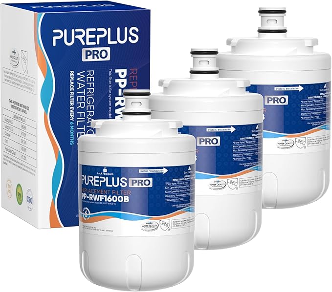 PUREPLUS UKF7003 NSF 53&42 Certified Replacement for Maytag UKF7002AXX, UKF7003AXX, Everydrop Filter 7, EDR7D1, UKF7002, UKF7001AXX, UKF6001AXX, UKF5001AXX, UKF7003T, Refrigerator Water Filter, 3PACK