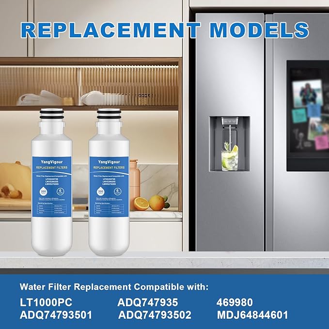 Water Filter Replacement Compatible with LT1000P, LT1000PC, ADQ747935, ADQ74793501, ADQ74793502, LMWS27626S, LFXS26973S, 6 Month 200 Gallons, 3PCS Water Filters (3+3 Count)