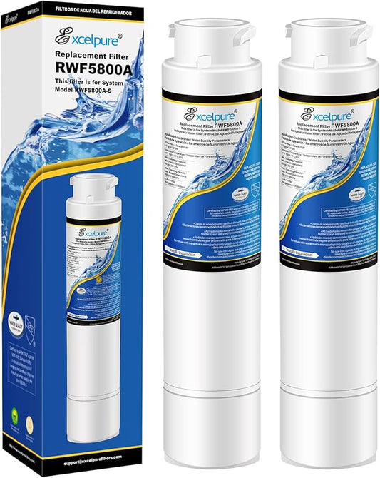 EXCELPURE RWF5800A Refrigerator Water Filter Replacement for Frigidaire EPTWFU01 EWF02 Pure Source Ultra II, PureSource Ultra 2, SCWFTCTO, GP006, EPTWFUO1, MR022, JO22, BO022, TH-01, DE022, 1007 2PACK