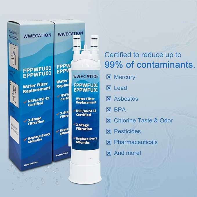 FPPWFU01 Water Replacement, Compatible with Frigidaire EPPWFU01, PureAdvantage PurePour PWF-1, FPPWFU01 Pack of 3