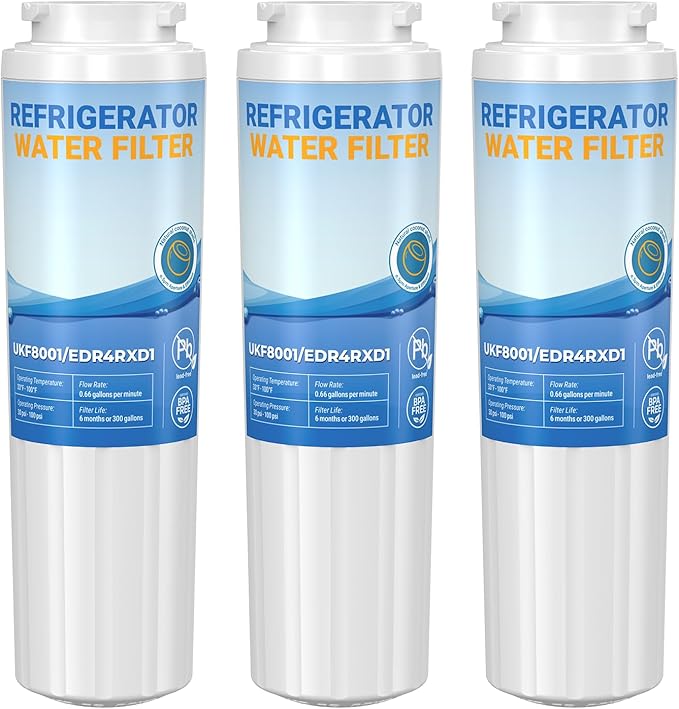 UKF8001 Replacement for Whirlpool Filter 4 - Edr4rxd1 Water Filter fit for Filter 4, whr4rxd1, UKF8001AXX-200, krfc300ess01, wrf555sdfz16 wrx735sdhz00 wrx735sdhz02,Hdx Fmm-2 | 3pack | Zypxsyxgb