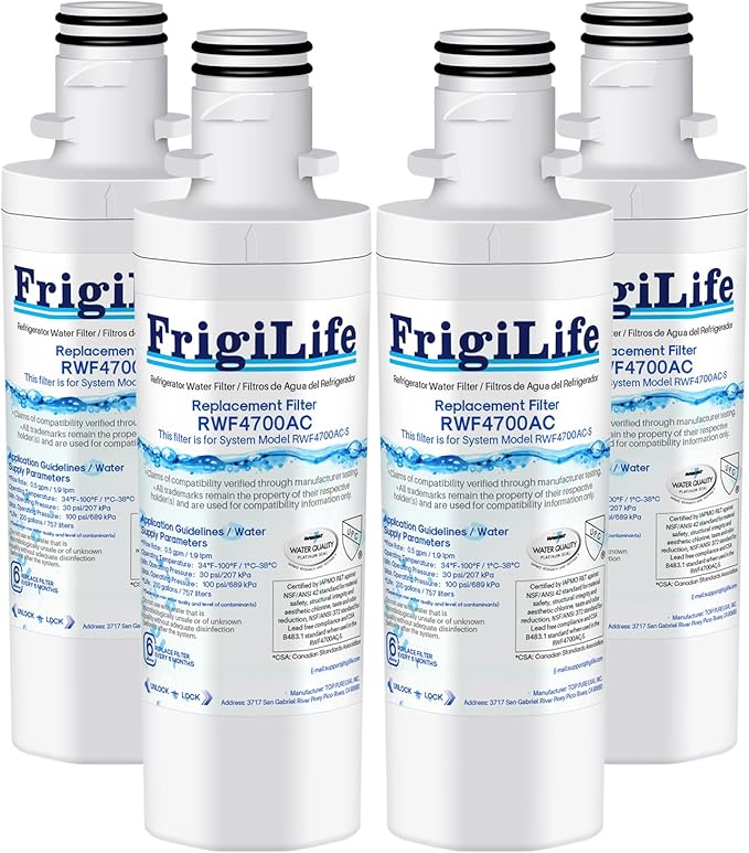 LT1000PC ADQ747935 Replacement Water Filter, Compatible with LG LT1000PC/PCS, LT1000P, MDJ64844601, ADQ74793501, ADQ74793504, LFXS26973S, LMXS28626S, LFXS28596S Kenmore 9980 Filter,4PACK