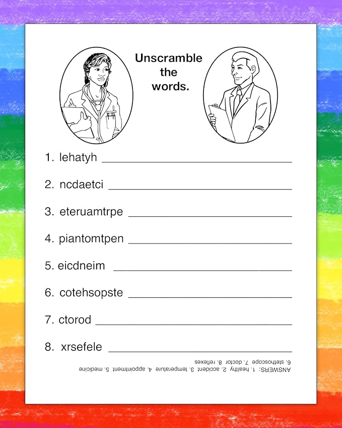 ZOCO – A Trip to the Doctor's Office – Coloring Books (25 Bulk Pack, Without Crayons) – Games, Puzzles, Activities – Health Handout for Kids