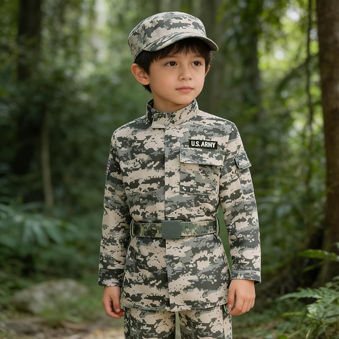 Army Costume for Kids Camo Trooper Soldier Special Forces Costume Halloween Cosplay