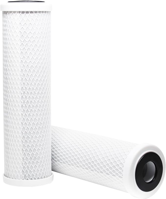 2-Pack Replacement for Compatible with iSpring CKC1C Activated Carbon Block Filter - Universal 10 inch Filter Compatible with iSpring 123Filter Portable Clear Single-Stage Countertop System #CKC1C