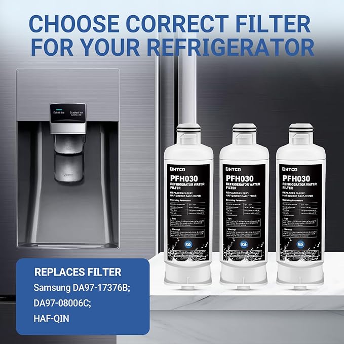 For Samsung RF28R6201SR/ RF28R6241SR/ RF25C5551SR Water Filter RF23B7671SR/ RF32CG5400SR/ RS27T5561SR(/AA) Model Refrigerator Replacement Filters (3 Pcs).