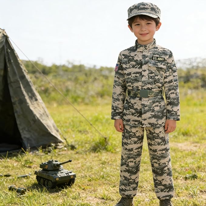 Army Costume for Kids Camo Trooper Soldier Special Forces Costume Halloween Cosplay