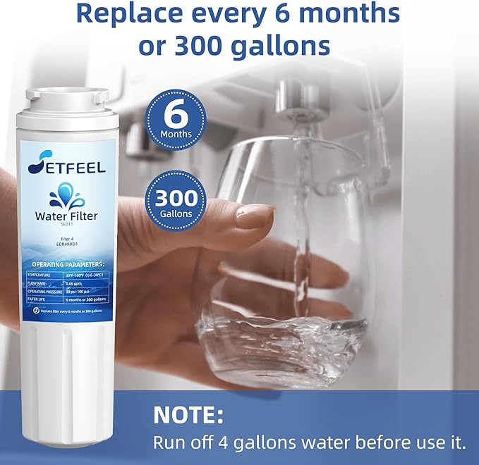 UKF8001 Water Filter Replacement for Kitchenaid, Whirlpool EDR4RXD1, Fiter 4, Fit Kitchen aid Refrigerator Krfc300ess01 wrx735sdhz00 wrx735sdhz01 UKF8001AXX-200, HDX FMM-2, 3 Filter SETFEEL