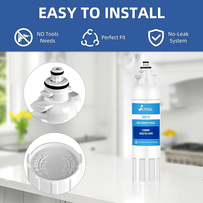 ADQ73613401 Refrigerator Water Filter Replacement for LG LT800P ADQ736134 LSXS26326S LMXC23746S LMXC23746D ADQ73613402 Kenmore 9490 469490, 1 Pack SETFEEL