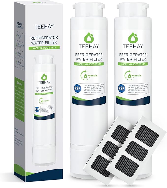 TEEHAY EPTWFU01 PureSource Ultra Water Filter & PureAir Ultra II PAULTRA2 Air Filter Combo, Compatible with Frigidaire FRIGCOMBO4, FRFG1723AV, FGHB2868TF, FGHD2368TF, FGHN2868TF, GRQC2255BF, 2 Combo