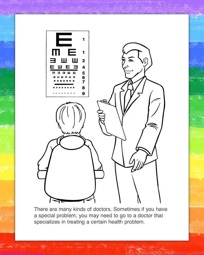 ZOCO – A Trip to the Doctor's Office – Custom Promotional Coloring Books (250 Bulk Pack, Without Crayons) – Games, Puzzles, Activities – Health Handout for Kids