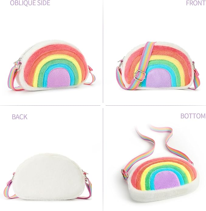 Toddler Purse Easter Basket Stuffers Gifts for Kids: 2 3 4 5 6 7 8 Year Old Girl Birthday Gift, Rainbow Crossbody Bag