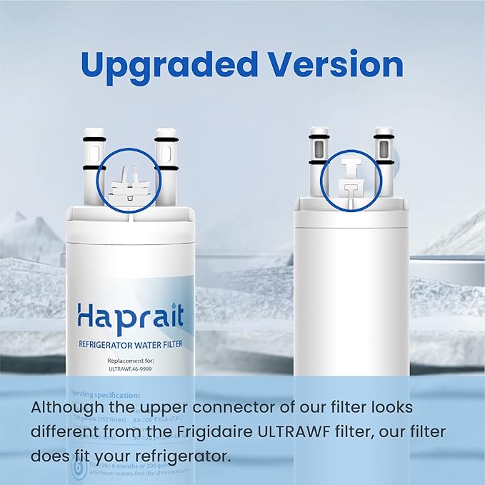 Haprait HP005 Replacement for Frigidaire ULTRAWF, Pure Source Ultra, Kenmore 9999, 469999, 46-9999, A0094E28261 Water and Ice, Height 11 inches, 3 Count