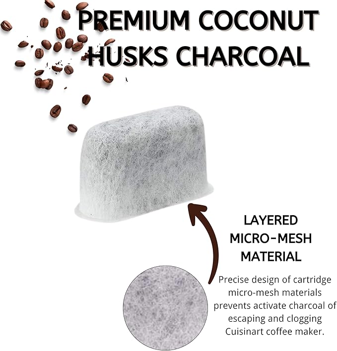 24 Nispira Activated Charcoal Water Filters Replacement Compatible with Cuisinart Coffee Machine Part DCC-RWF