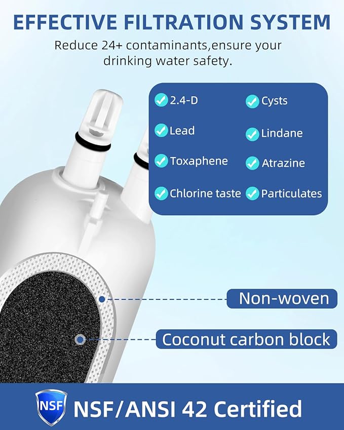 Edr3rxd1 Water Filter Replacement For Everydrop Filter 3, 4396841, Compatible With Whirlpool Ice and Water Fridge Filter 3, whr3rxd1, kad3rxd1, 9083, 9030, 460-9083, WD-F08, SE003, 3 Pack SETFEEL