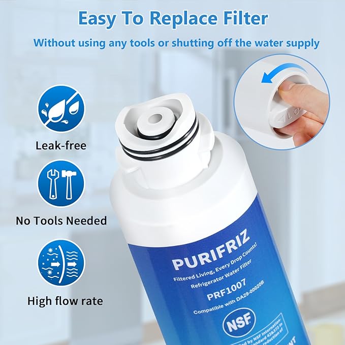 3 Pack DA29-00020B Refrigerator Water Filter, Compatible with Samsung® HAF-CIN/EXP, DA29-00020A/B, DA29-00020B-1, RWF0700A, 469101,RF263BEAESR, RF28HMEDBSR, RS25J500DSR, 6 Month / 300 Gallon
