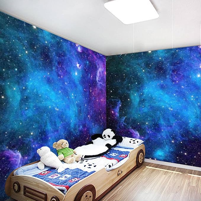 Apdidl Extra Large Galaxy Space Tapestry for Bedroom Aesthetic 118'' X 98'' Blue Starry Sky Stars Universe Tapestry Mysterious Nebula Wall Hanging Backdrop Decor for Bedroom Living Room