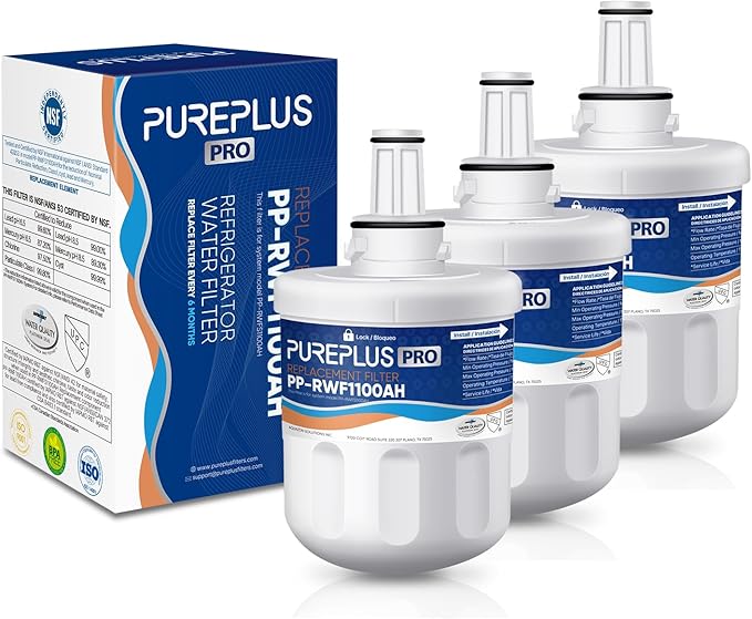 PUREPLUS DA29-00003G NSF 53&42 Certified Water Filter Replacement for Samsung DA29-00003B Aqua-Pure Plus DA29-00003A,DA20-00003G,HAFCU1,DA29-00003F,RFG297AARS,RFG237AARS,RSG257AARS Refrigerator, 3Pack