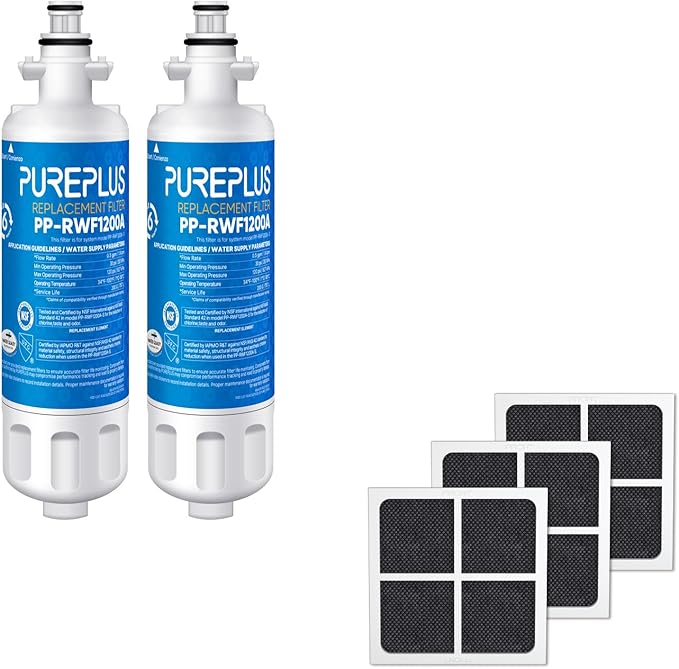 PUREPLUS 469690 LT700P Replacement for LG Kenmore Elite 9690, ADQ36006102, ADQ36006101, LFXS30766S, LFX28968ST, LFX31925ST, LFX31945ST, RWF1052, LT120F, Refrigerator Water and Air Filter Combo
