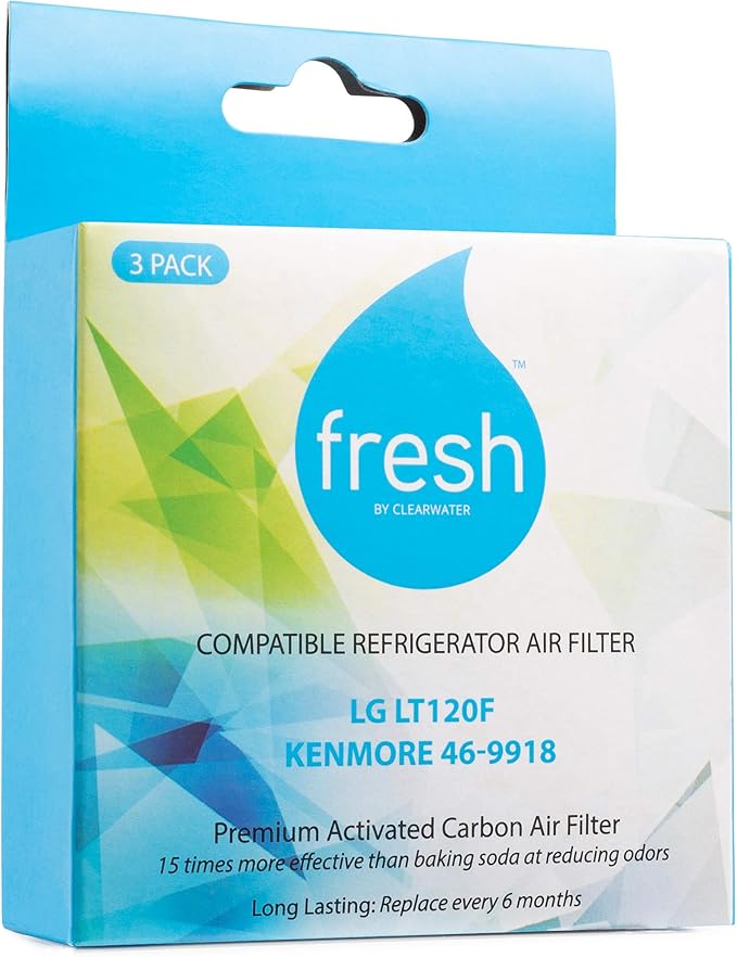 Mist Fresh LT120F Refrigerator Air Filter Replacement and LT800P Water Filter Replacement for LG, compatible with ADQ736134, LG ADQ736134, Kenmore 9490, 46-9490, 469490, ADQ73613402(3 & 3 pack bundle)