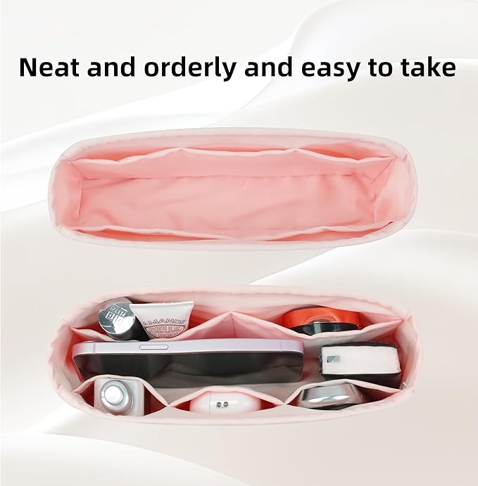 DGAZ Silk Purse Organizer Insert For Lady-Dior Micro/Mini/S/M/L bags，Silky Smooth Bag Organizer，Luxury Handbag & Tote Shaper（Pink，S）